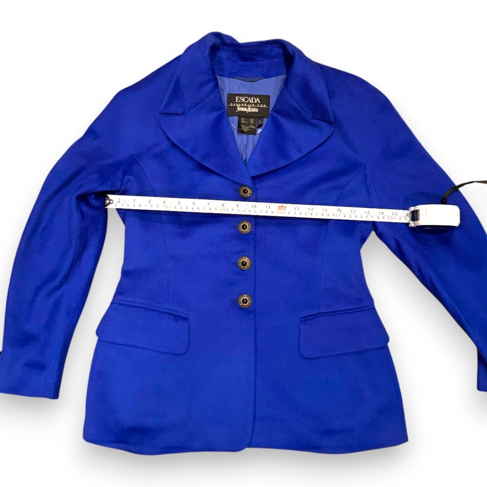 ESCADA Royal blue wool angora cashgora blazer jeweled buttons size 38 / US 8 - Picture 13 of 15